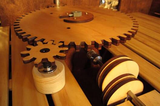 Artwork with wooden gears