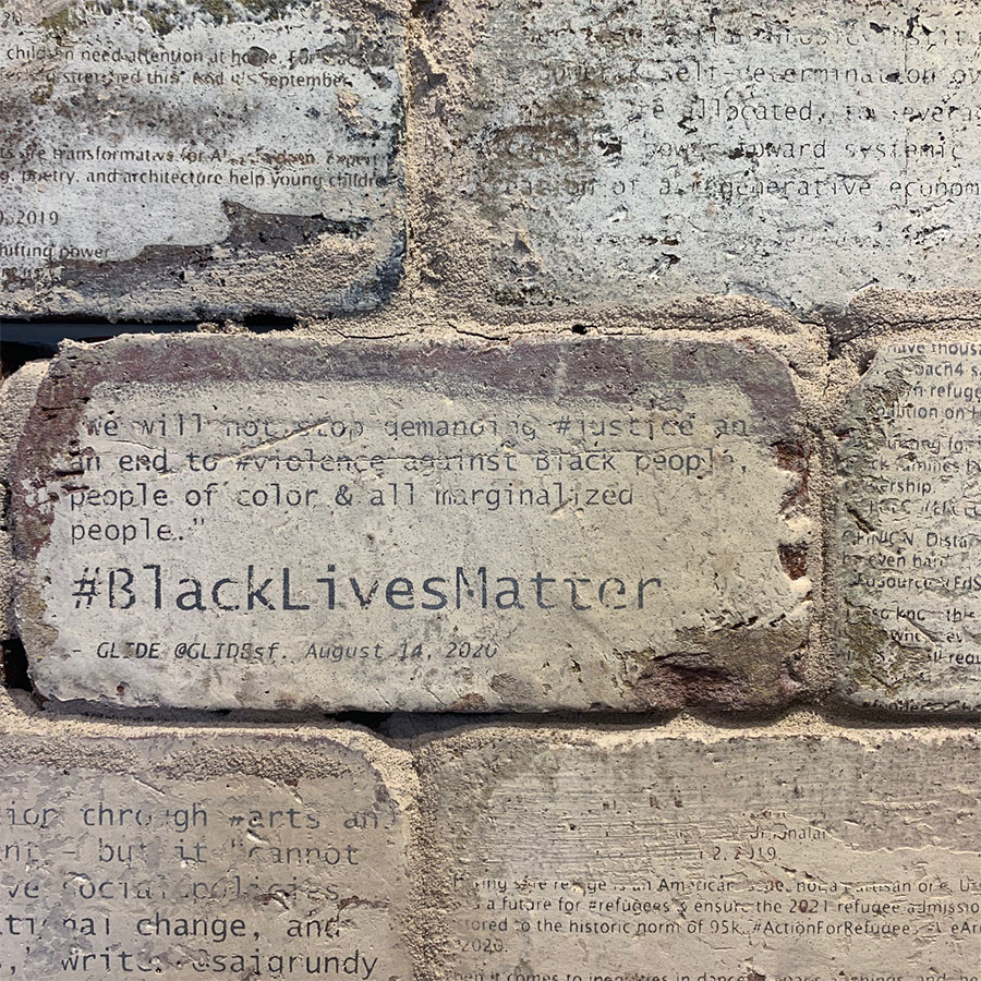 #BlackLivesMatter on a brick.